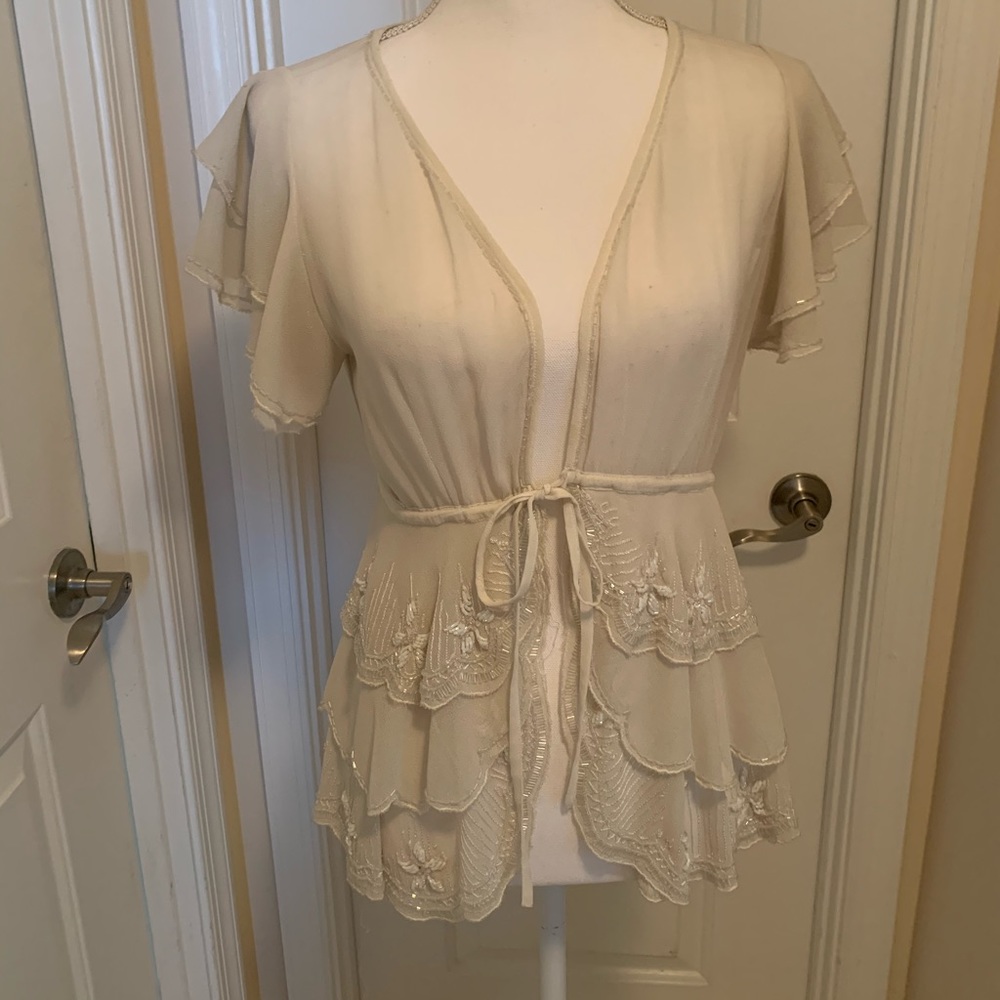 COPY - Betsey Johnson White Chiffon Blouse